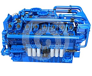 V16 Engine 3D rendering on white background