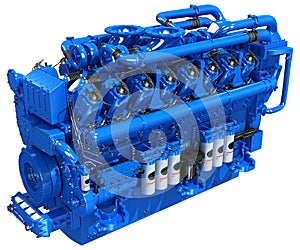 V16 Engine 3D rendering on white background