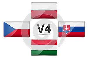 V4 Visegrad group country flag