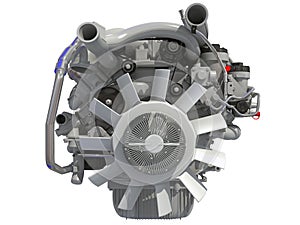 V8 Engine 3D rendering on white background