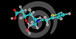 Vaborbactam molecular structure isolated on black