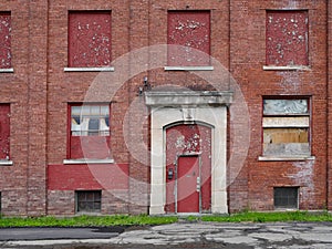 vacant abandoned industrial or warehouse building