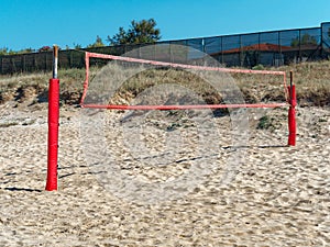 Vacant Beach volleyball sand court