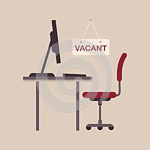 Vacant concept, office chair, business job vacancy, hiring recruitment