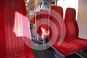 Vacant seats inside a train