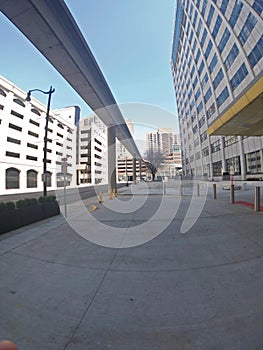 Vacant Streets in Downtown Detroit, Michigan at Mid-day as Coronavirus scare has Governor enact `Stay At Home Order` photo