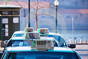 Vacant taxi parking, Porto, Portugal