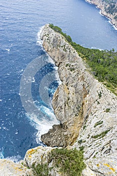 vacation, Cape formentor on the island of Majorca in Spain. Cliffs along the Mediterranean Sea