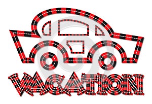 Vacation car line-art style icon