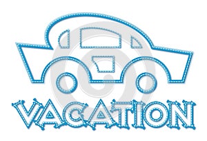 Vacation car line-art style icon