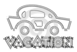 Vacation car line-art style icon