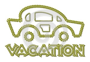 Vacation car line-art style icon