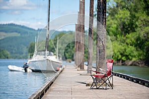 Vacation chair on the pier