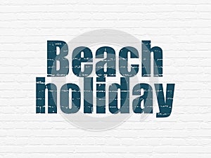 Vacation concept: Beach Holiday on wall background