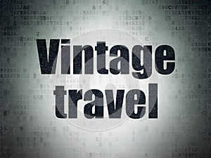 Vacation concept: Vintage Travel on Digital Data Paper background