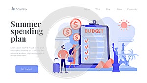 Vacation fund concept landing page.