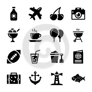 Vacation Glyph Icons