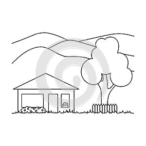 Vacation home.Realtor single icon in outline style vector symbol stock illustration web.