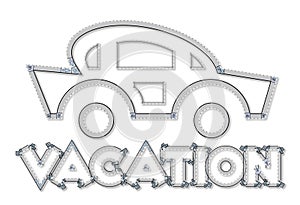 Vacation car line-art style icon