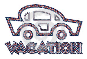 Vacation car line-art style icon