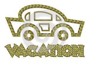 Vacation car line-art style icon