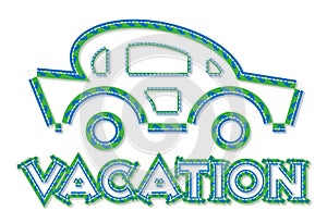 Vacation car line-art style icon