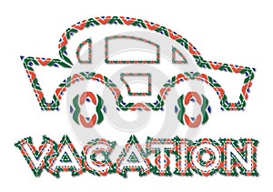 Vacation car line-art style icon