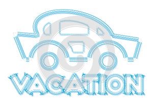 Vacation car line-art style icon
