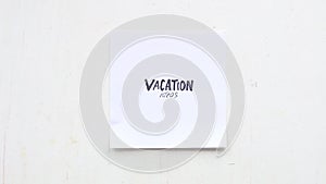 Vacation ideas concept