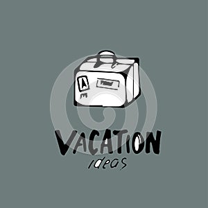 Vacation ideas. Hand drawn poster.