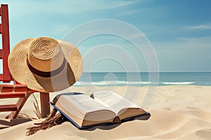 Vacation Reading on a Sunny Seashore: Concept for Leisure Beach Education, Summertime Reading Relaxation, and Travel Literature