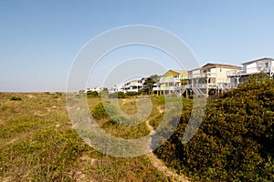 Vacation rental cottages on the green sand dunes