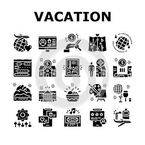 Vacation Rentals Place Collection Icons Set Vector