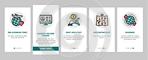 Vacation Rentals Place Onboarding Icons Set Vector