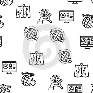 Vacation Rentals Place Vector Seamless Pattern