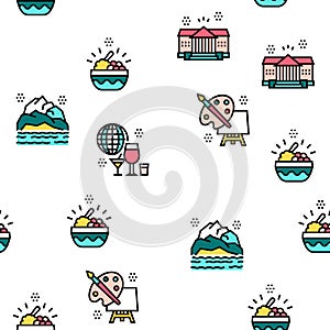 Vacation Rentals Place Vector Seamless Pattern