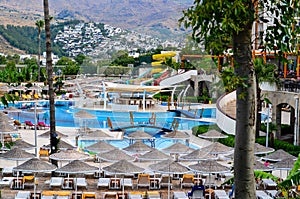 Vacation resort pool area