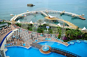 Vacation resort pool area