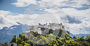 Vacation in Salzburg: Fortress Hohensalzburg in spring time