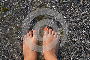 Vacation by the sea walk beach