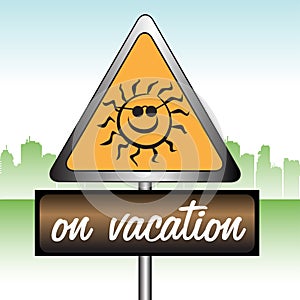 On vacation sign