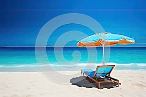 Vacation summer beach ocean . Travel promotion banner template with nice summer and spring feeling Generative AI