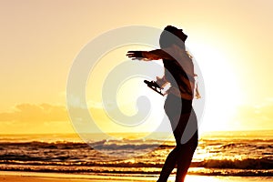 Vacation sunset dance