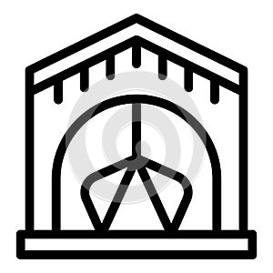 Vacation tent icon outline vector. Luxury tent