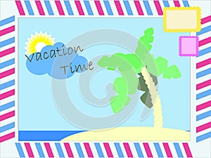 Vacation time postcard vector illustration