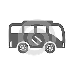 Vacation, travel, bus icon. Gray vector graphics