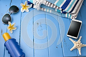 Vacation Tropical Travel Blue Background