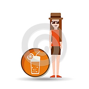 Vacation woman cocktail summer