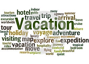 Vacation, word cloud concept 6