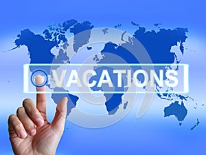 Vacations Map Means Internet Planning or